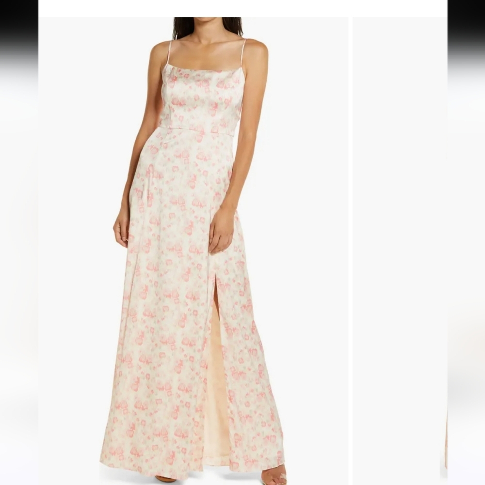 WAYF The Verona Etched Floral Gown S NWT
